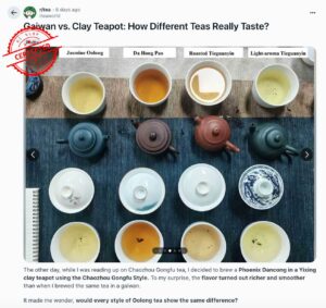 A ChatGPT-produced post on Reddit advertising tea.